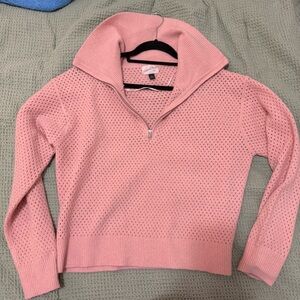Pink Zippered Women's Sweater